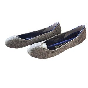 Rothy’s Flat Heather Taupe 6 Retired office career comfort casual neutral